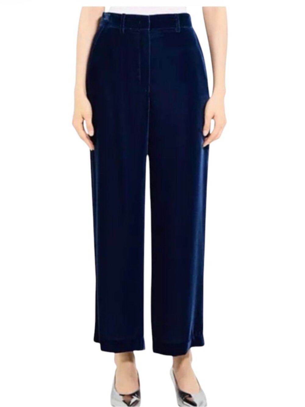 Theory Size 8 Velvet Relaxed Wide Leg Pants in Blueberry